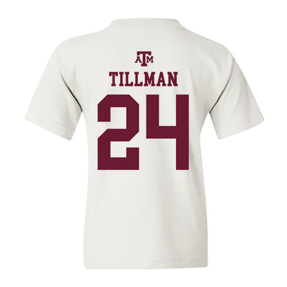 Texas A&M - NCAA Football : Ramarian Tillman - White Out 2026 Youth T-Shirt-1