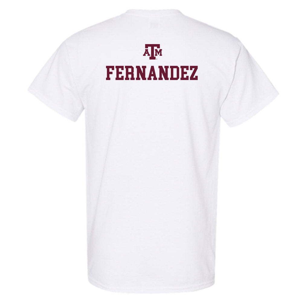 Texas A&M - NCAA Women's Golf : Cayetana Fernandez - White Out 2026 T-Shirt-1