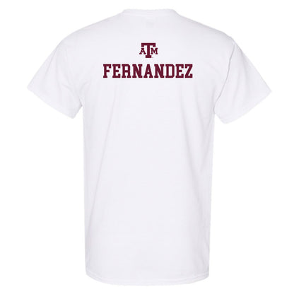 Texas A&M - NCAA Women's Golf : Cayetana Fernandez - White Out 2026 T-Shirt-1