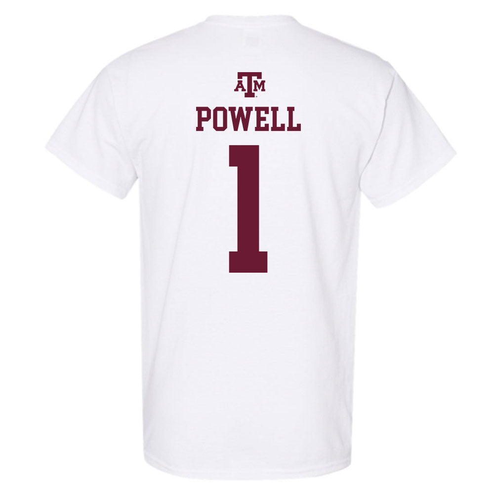 Texas A&M - NCAA Softball : Kennedy Powell - White Out 2026 T-Shirt-1