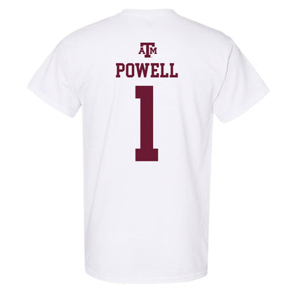 Texas A&M - NCAA Softball : Kennedy Powell - White Out 2026 T-Shirt-1