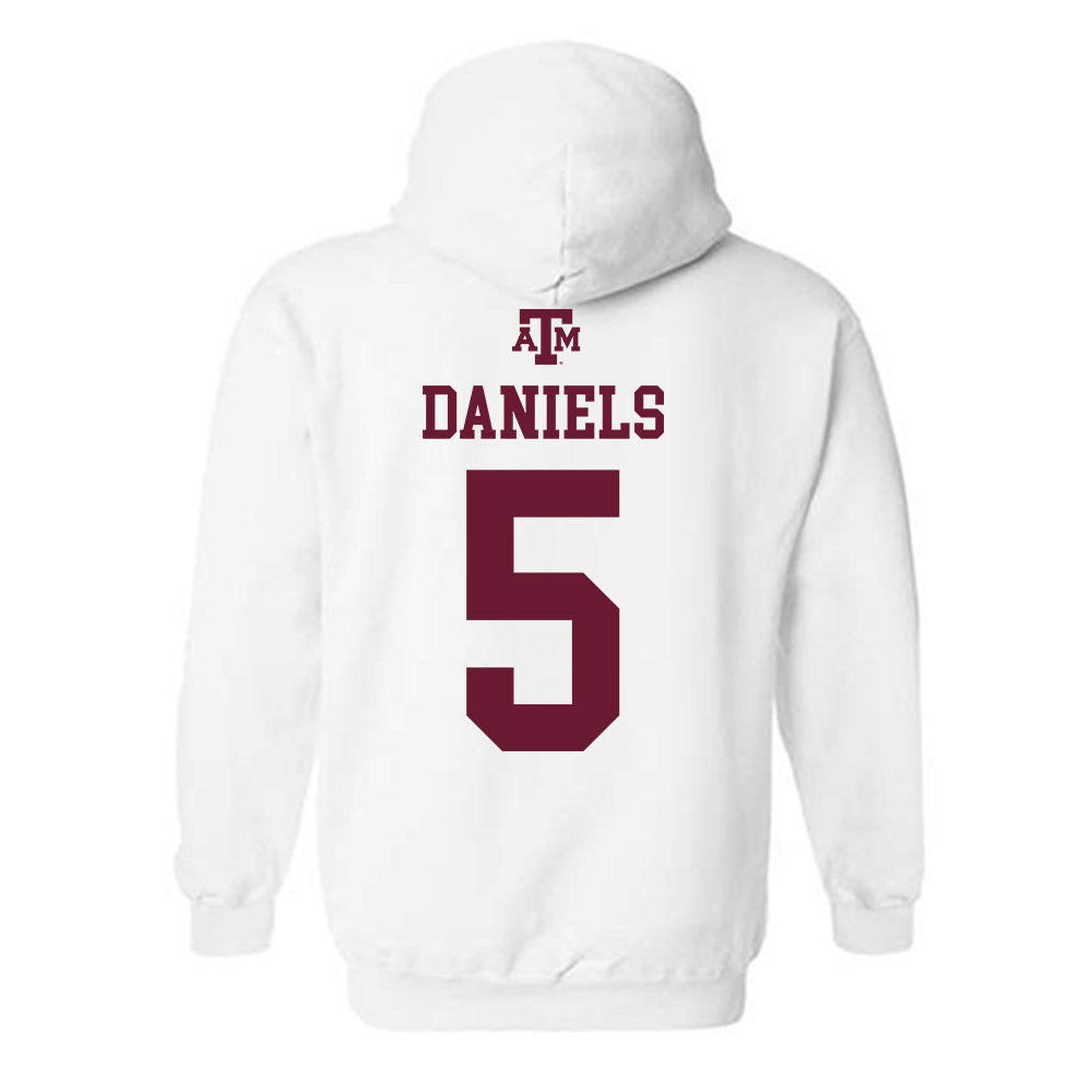 Texas A&M - NCAA Football : Amari Daniels - White Out 2026 Hooded Sweatshirt-1