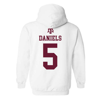 Texas A&M - NCAA Football : Amari Daniels - White Out 2026 Hooded Sweatshirt-1