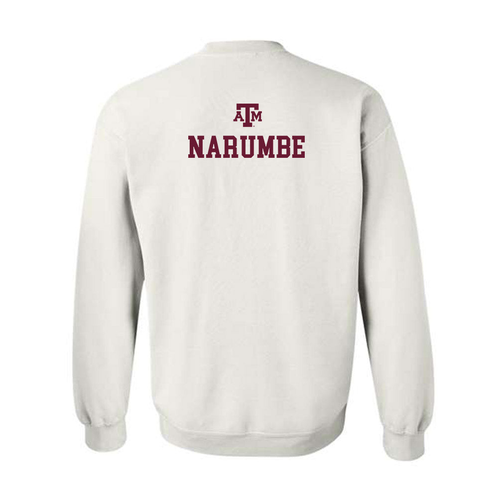 Texas A&M - NCAA Men's Track & Field : Peter Eliakile Narumbe - White Out 2026 Crewneck Sweatshirt-1