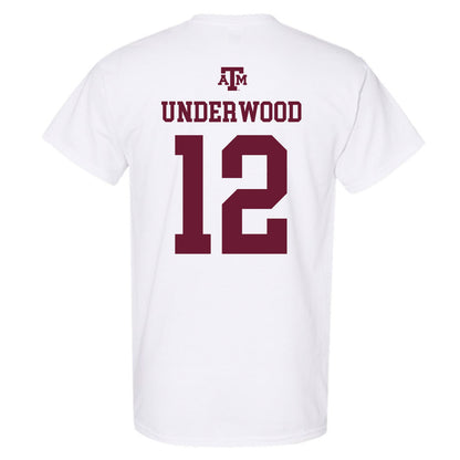 Texas A&M - NCAA Women's Volleyball : Ava Underwood - White Out 2026 T-Shirt-1