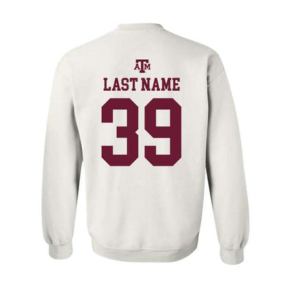 Texas A&M - NCAA Baseball : Ethan Darden - White Out 2026 Crewneck Sweatshirt-1