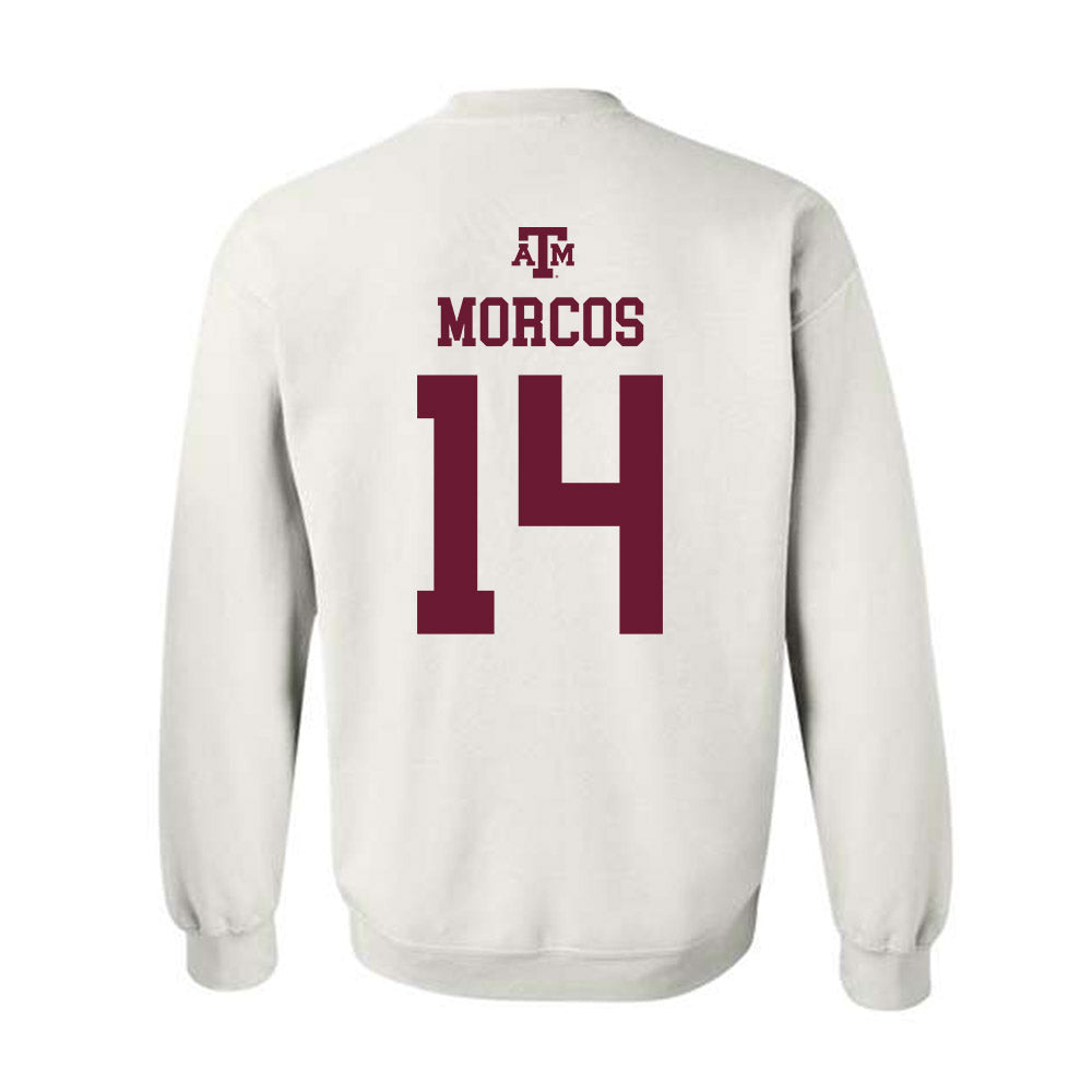 Texas A&M - NCAA Football : Eli Morcos - White Out 2026 Crewneck Sweatshirt-1