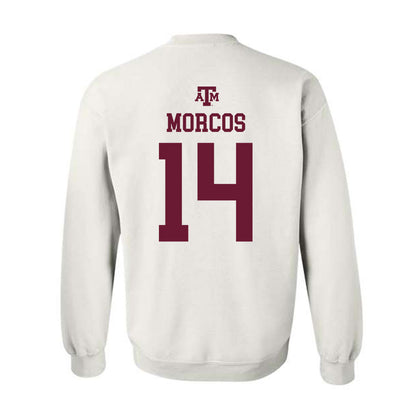 Texas A&M - NCAA Football : Eli Morcos - White Out 2026 Crewneck Sweatshirt-1