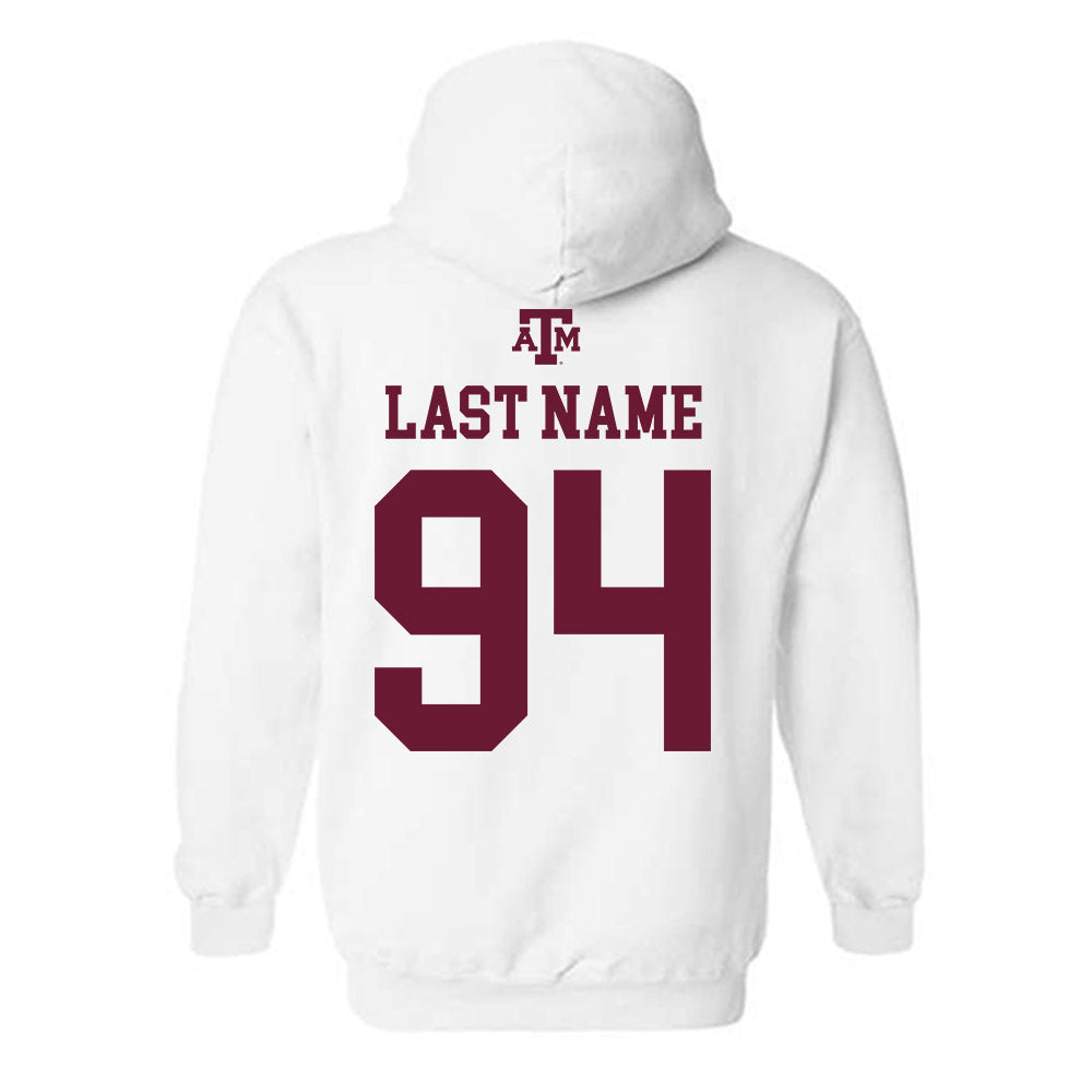 Texas A&M - NCAA Football : Angelo McCullom - White Out 2026 Hooded Sweatshirt-1