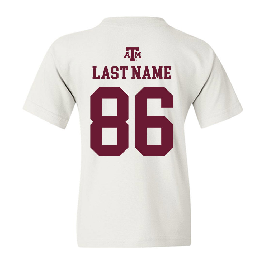 Texas A&M - NCAA Football : Evan Jacobson - White Out 2026 Youth T-Shirt-1