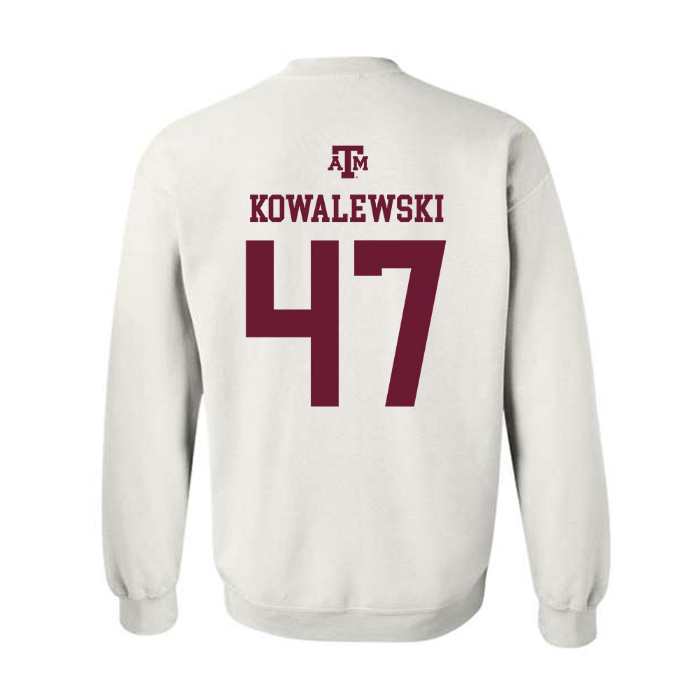 Texas A&M - NCAA Softball : Ariel Kowalewski - White Out 2026 Crewneck Sweatshirt-1