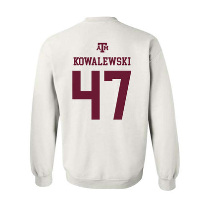Texas A&M - NCAA Softball : Ariel Kowalewski - White Out 2026 Crewneck Sweatshirt-1