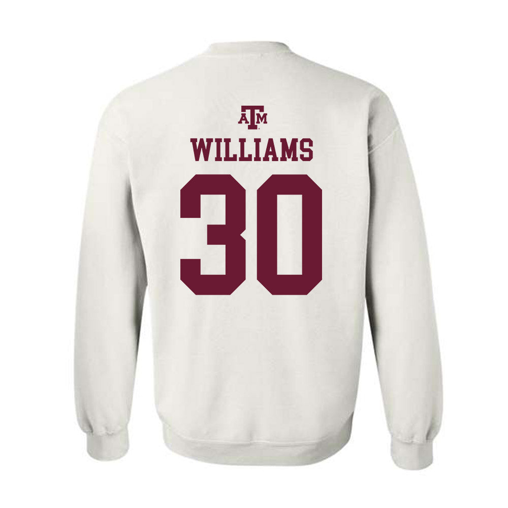 Texas A&M - NCAA Football : Solomon Williams - White Out 2026 Crewneck Sweatshirt-1