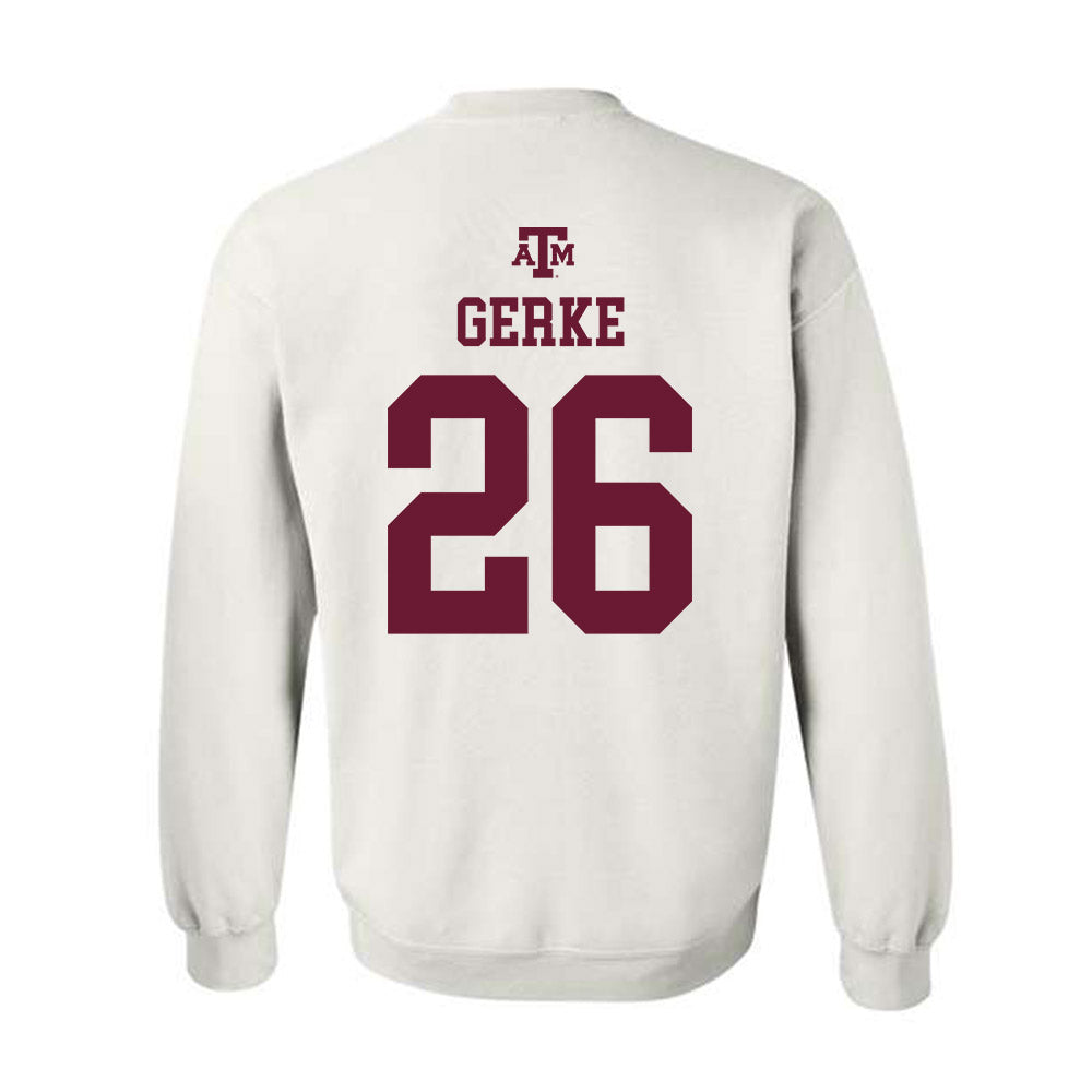 Texas A&M - NCAA Football : Layne Gerke - White Out 2026 Crewneck Sweatshirt-1