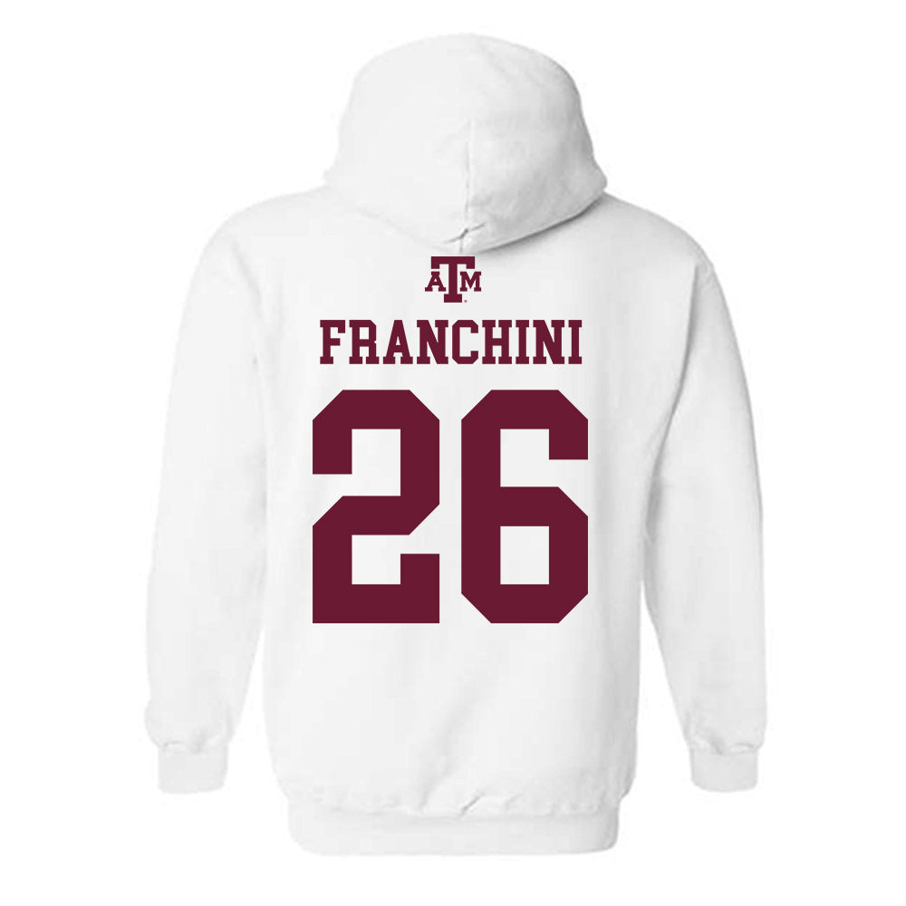 Texas A&M - NCAA Women's Basketball : Anita Franchini - White Out 2026 Hooded Sweatshirt-1