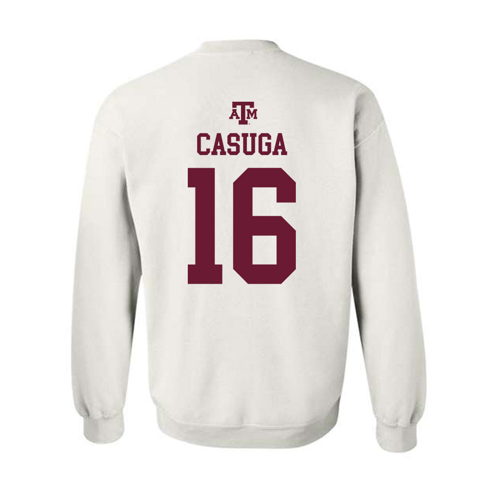 Texas A&M - NCAA Football : Helaman Casuga - White Out 2026 Crewneck Sweatshirt-1