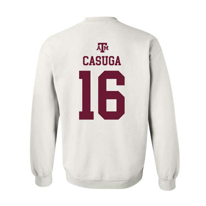 Texas A&M - NCAA Football : Helaman Casuga - White Out 2026 Crewneck Sweatshirt-1