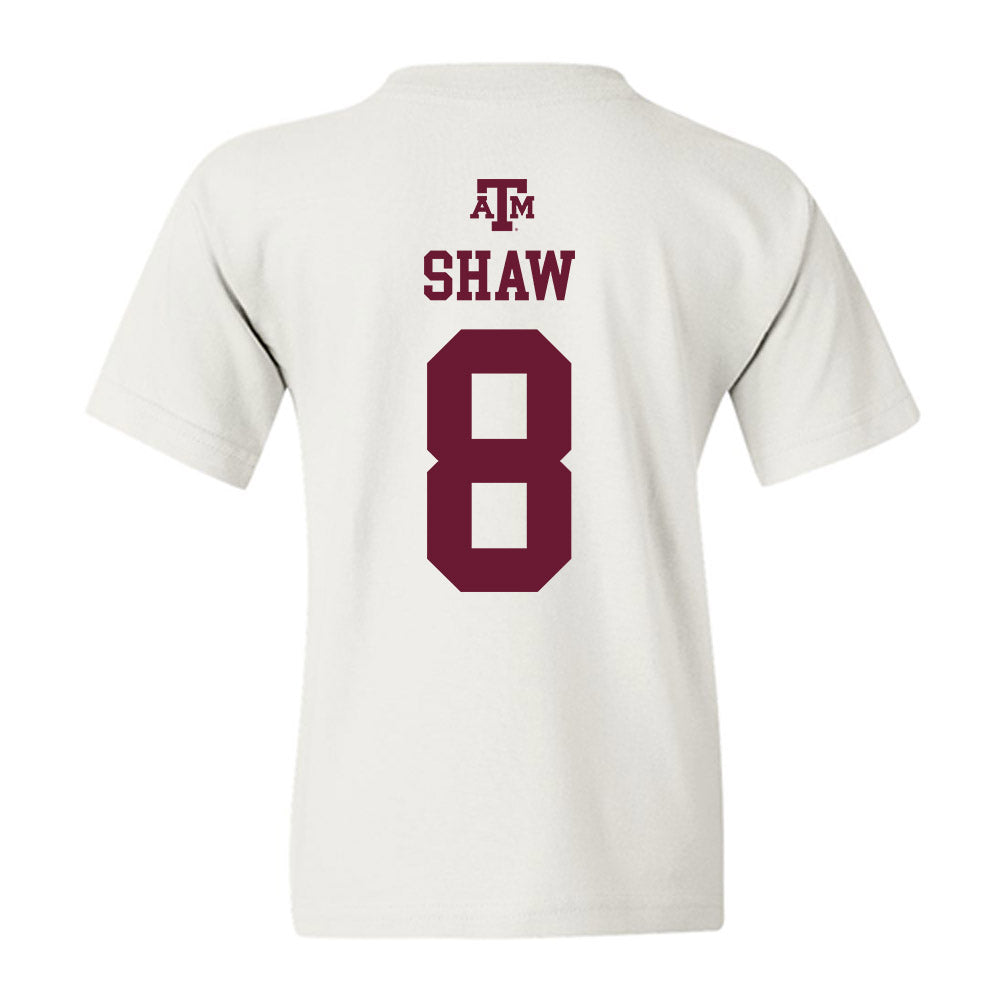 Texas A&M - NCAA Football : Jordan Shaw - White Out 2026 Youth T-Shirt-1