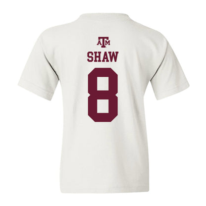 Texas A&M - NCAA Football : Jordan Shaw - White Out 2026 Youth T-Shirt-1