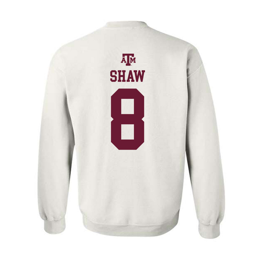 Texas A&M - NCAA Football : Jordan Shaw - White Out 2026 Crewneck Sweatshirt-1