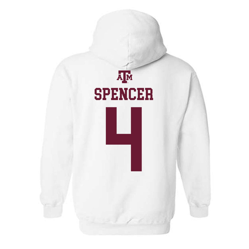 Texas A&M - NCAA Women's Basketball : Chaney Spencer - White Out 2026 Hooded Sweatshirt-1