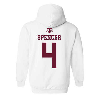 Texas A&M - NCAA Women's Basketball : Chaney Spencer - White Out 2026 Hooded Sweatshirt-1