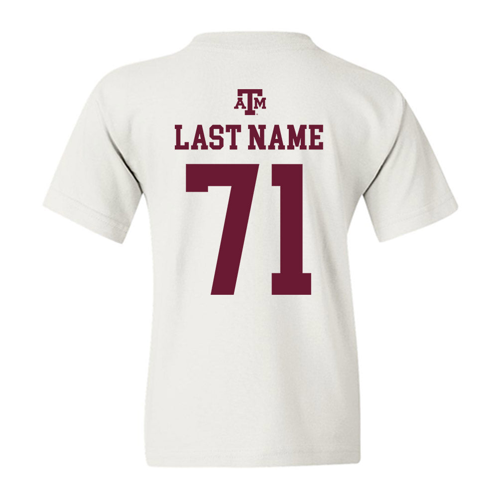 Texas A&M - NCAA Football : Tyree Adams - White Out 2026 Youth T-Shirt-1