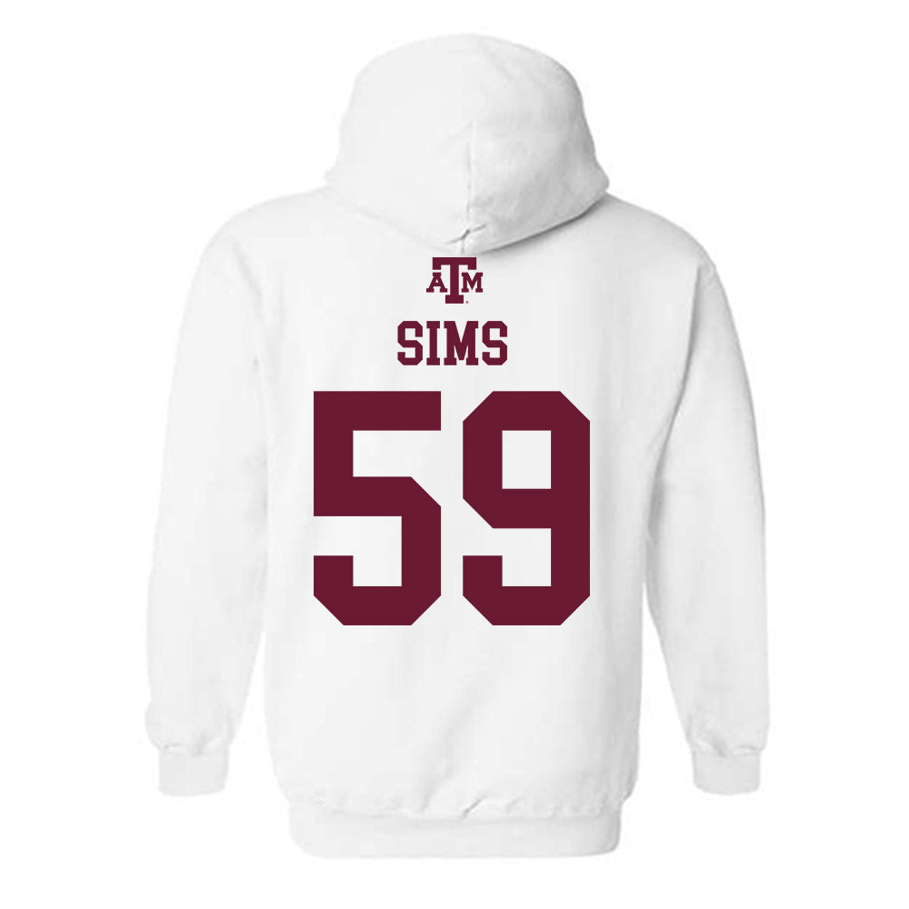 Texas A&M - NCAA Football : Chace Sims - White Out 2026 Hooded Sweatshirt-1
