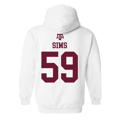 Texas A&M - NCAA Football : Chace Sims - White Out 2026 Hooded Sweatshirt-1