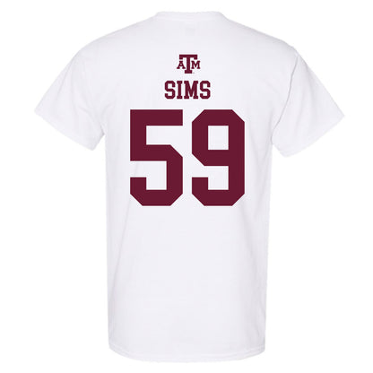 Texas A&M - NCAA Football : Chace Sims - White Out 2026 T-Shirt-1