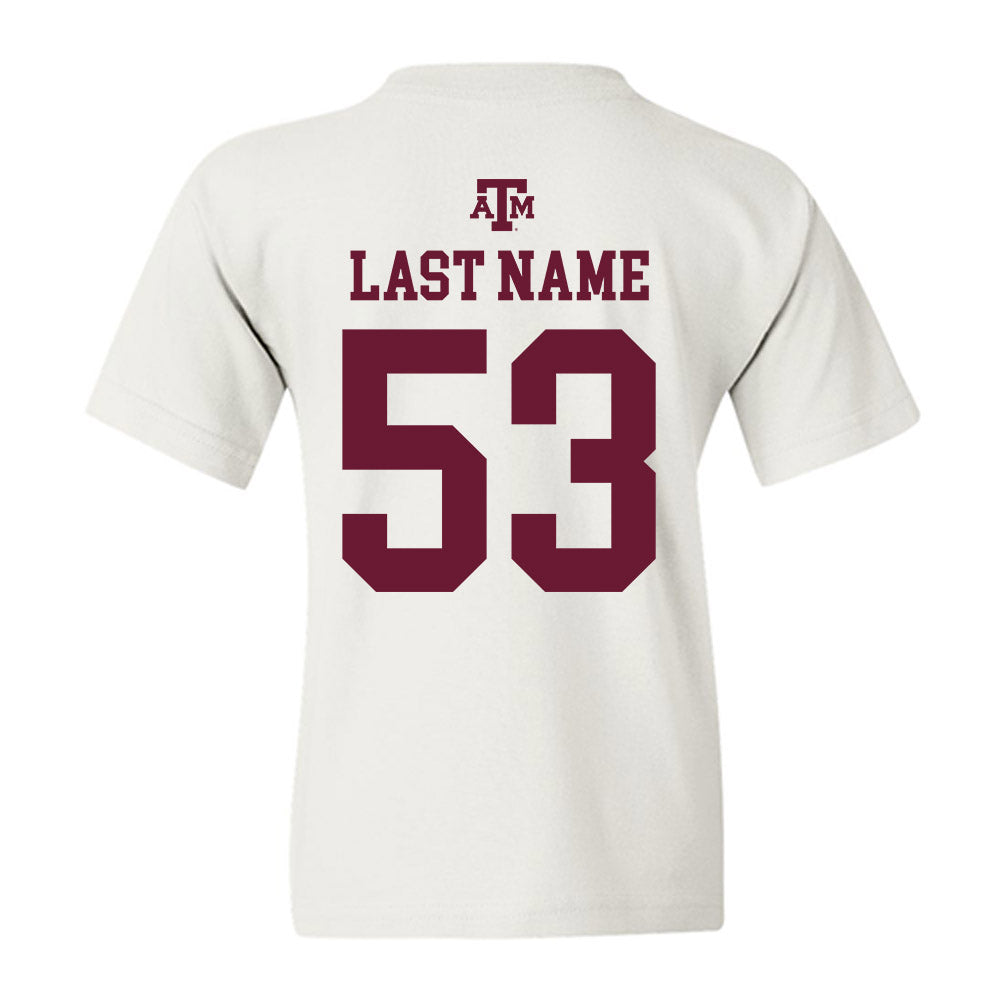 Texas A&M - NCAA Football : Jadon Scarlett - White Out 2026 Youth T-Shirt-1