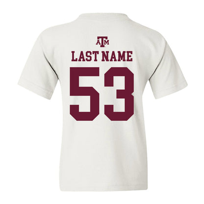 Texas A&M - NCAA Football : Jadon Scarlett - White Out 2026 Youth T-Shirt-1