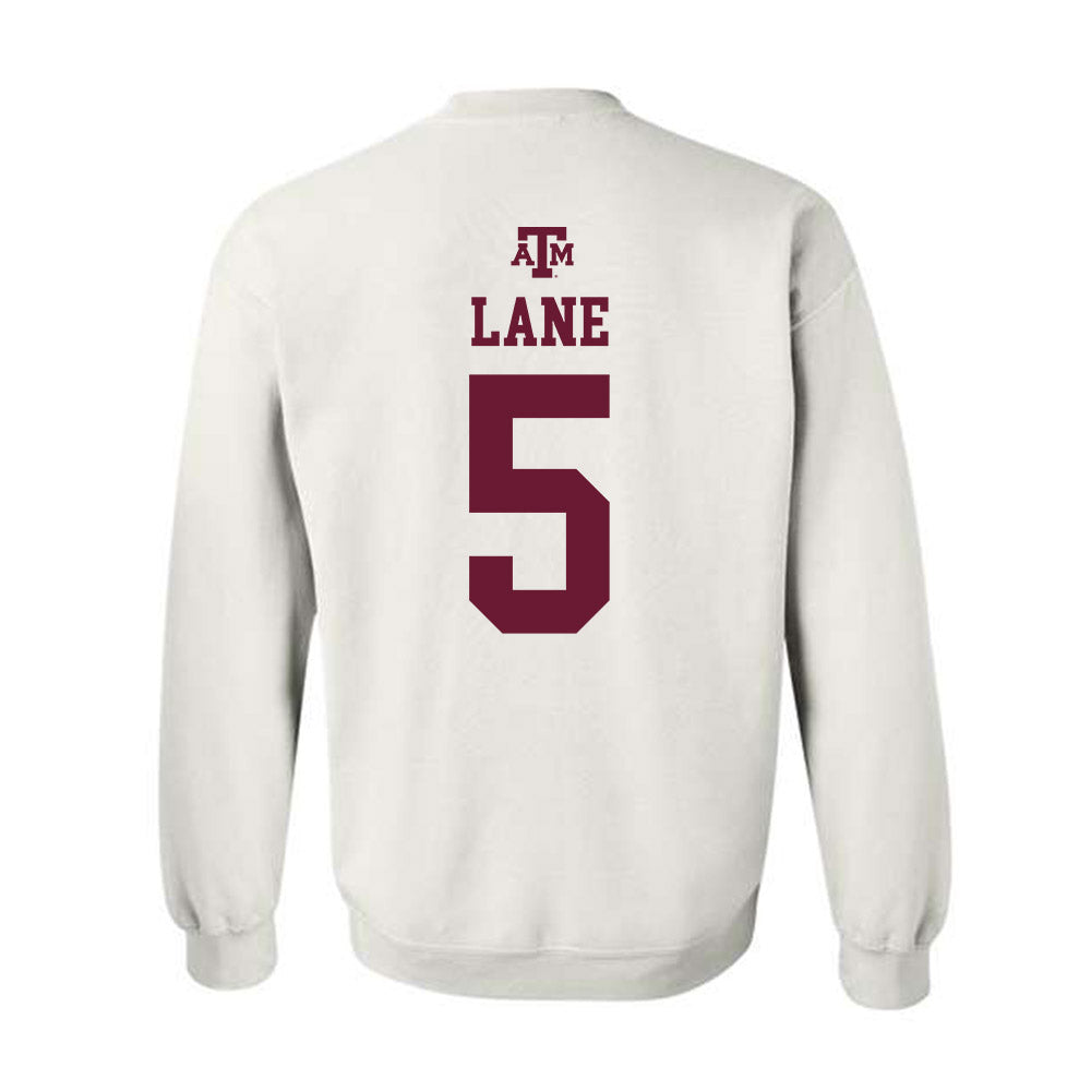 Texas A&M - NCAA Men's Basketball : Jacari Lane - White Out 2026 Crewneck Sweatshirt-1