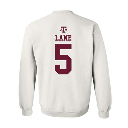 Texas A&M - NCAA Men's Basketball : Jacari Lane - White Out 2026 Crewneck Sweatshirt-1