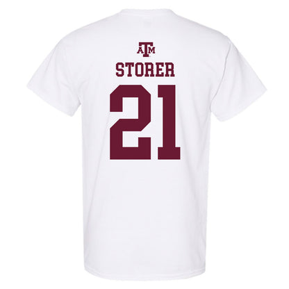 Texas A&M - NCAA Women's Soccer : Holly Storer - White Out 2026 T-Shirt-1