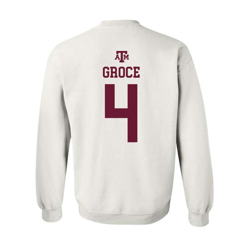 Texas A&M - NCAA Softball : Annsley Groce - White Out 2026 Crewneck Sweatshirt-1