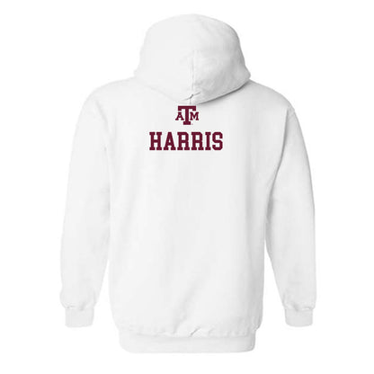 Texas A&M - NCAA Men's Track & Field : Jaden Harris - White Out 2026 Hooded Sweatshirt-1