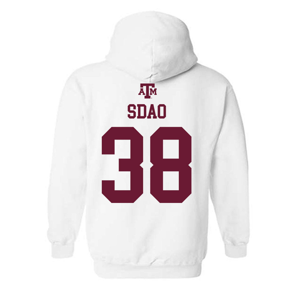 Texas A&M - NCAA Baseball : Shane Sdao - White Out 2026 Hooded Sweatshirt-1