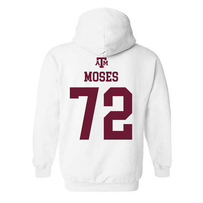 Texas A&M - NCAA Football : Joshua Moses - White Out 2026 Hooded Sweatshirt-1