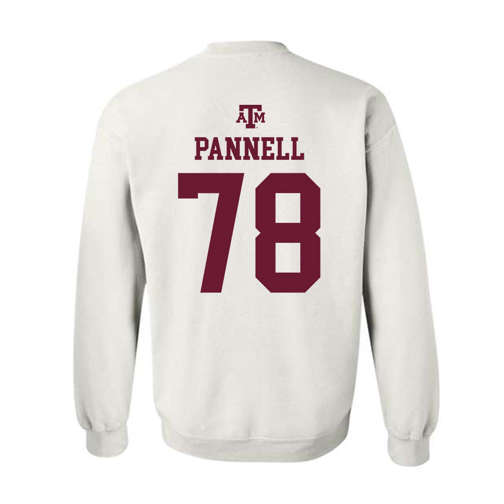 Texas A&M - NCAA Softball : Taylor Pannell - White Out 2026 Crewneck Sweatshirt-1