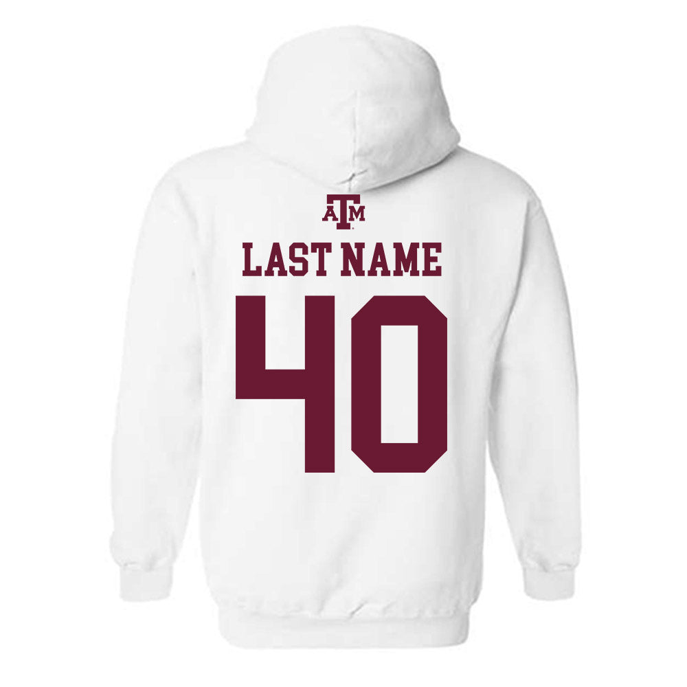 Texas A&M - NCAA Football : Gray Evans - White Out 2026 Hooded Sweatshirt-1