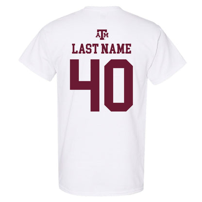Texas A&M - NCAA Baseball : Cooper Powell - White Out 2026 T-Shirt-1