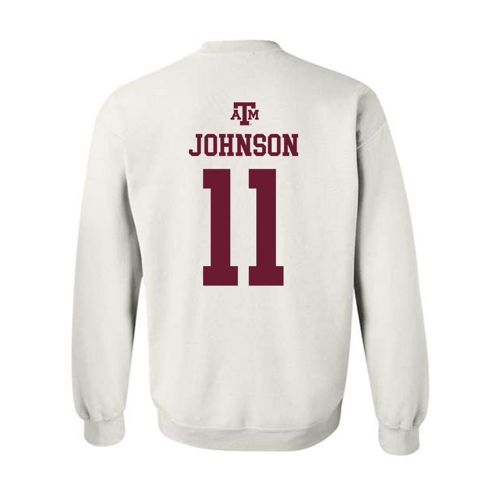 Texas A&M - NCAA Football : Kelshaun Johnson - White Out 2026 Crewneck Sweatshirt-1