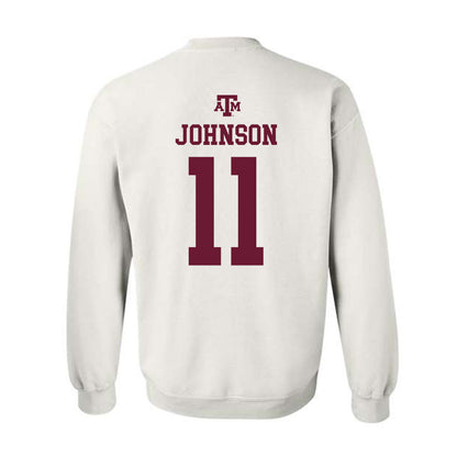 Texas A&M - NCAA Football : Kelshaun Johnson - White Out 2026 Crewneck Sweatshirt-1
