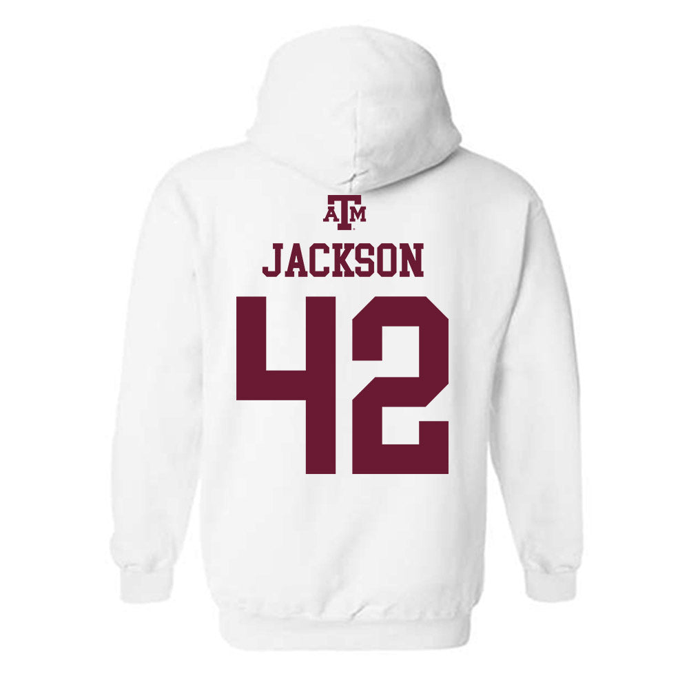 Texas A&M - NCAA Football : Kendall Jackson - White Out 2026 Hooded Sweatshirt-1