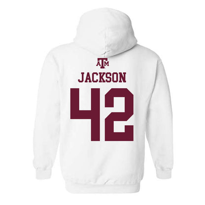 Texas A&M - NCAA Football : Kendall Jackson - White Out 2026 Hooded Sweatshirt-1
