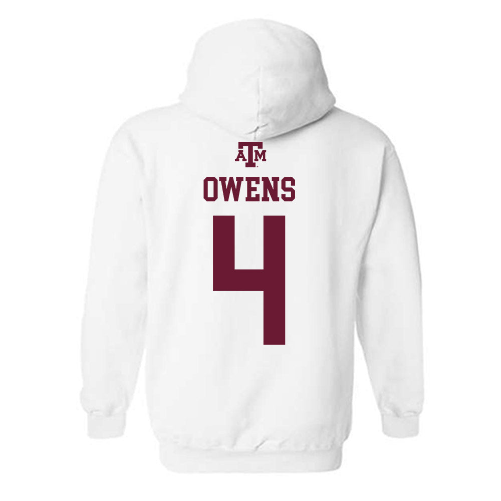 Texas A&M - NCAA Football : Rueben Owens - White Out 2026 Hooded Sweatshirt-1