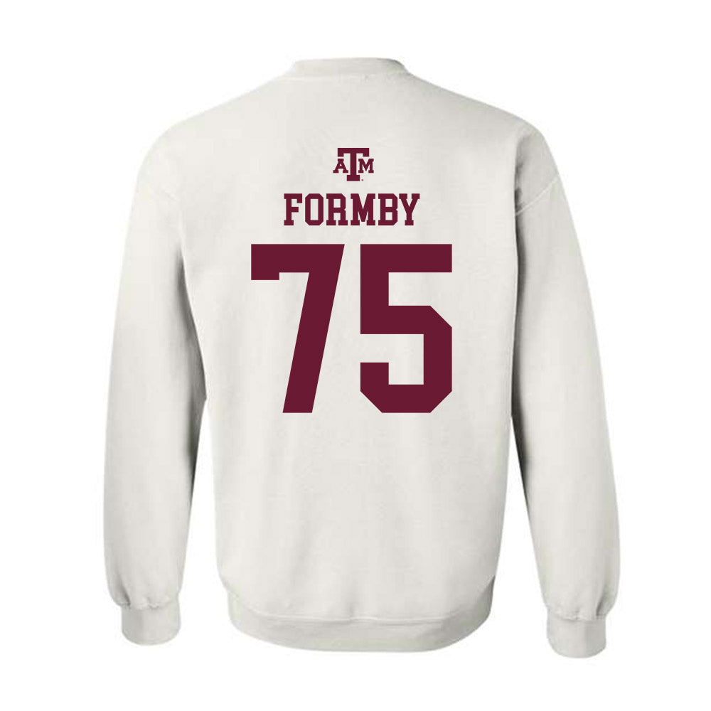 Texas A&M - NCAA Football : Wilkin Formby - White Out 2026 Crewneck Sweatshirt-1