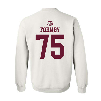 Texas A&M - NCAA Football : Wilkin Formby - White Out 2026 Crewneck Sweatshirt-1