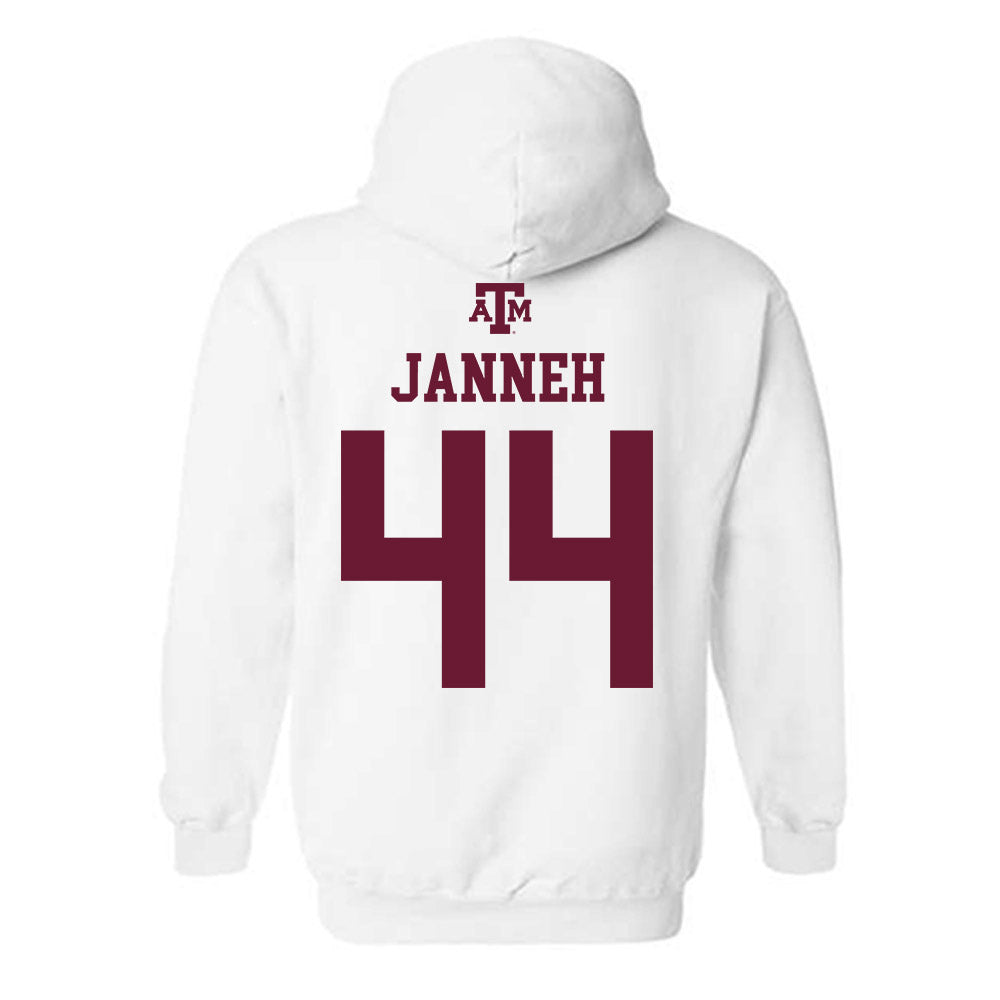 Texas A&M - NCAA Women's Basketball : Fats Janneh - White Out 2026 Hooded Sweatshirt-1